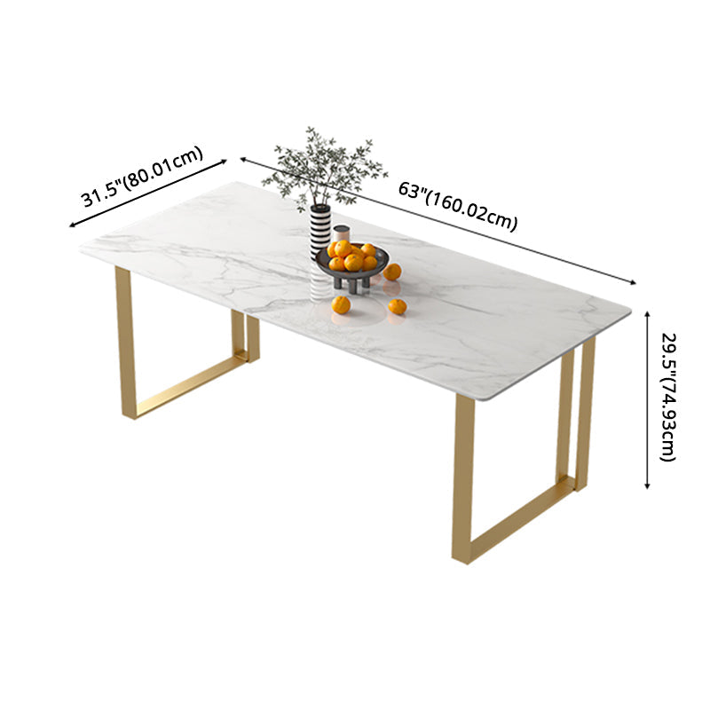 Scandinavian Sintered Stone Dining Table Set White Rectangle Dining Set for Home Use Clearhalo 'Dining Room Sets' 'Dining Tables & Seating' 'dining_room_set' 'furn' 'furn_dining_room_set' 'Furniture' 'furniture_dining_room_set' 'Kitchen & Dining Furniture' 'kitchen&dining_furn' 'kitchen' 3361358