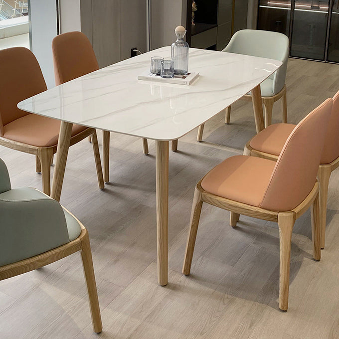 Glam Kitchen Dining Room Set Standard Height with¬†Rectangle Top and Solid Wood Legs Dining Furniture Clearhalo 'Dining Room Sets' 'Dining Tables & Seating' 'dining_room_set' 'furn' 'furn_dining_room_set' 'Furniture' 'furniture_dining_room_set' 'Kitchen & Dining Furniture' 'kitchen&dining_furn' 'kitchen' 3361378