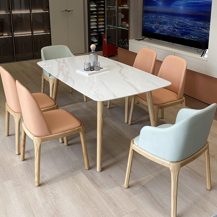 Glam Kitchen Dining Room Set Standard Height with¬†Rectangle Top and Solid Wood Legs Dining Furniture Clearhalo 'Dining Room Sets' 'Dining Tables & Seating' 'dining_room_set' 'furn' 'furn_dining_room_set' 'Furniture' 'furniture_dining_room_set' 'Kitchen & Dining Furniture' 'kitchen&dining_furn' 'kitchen' 3361379