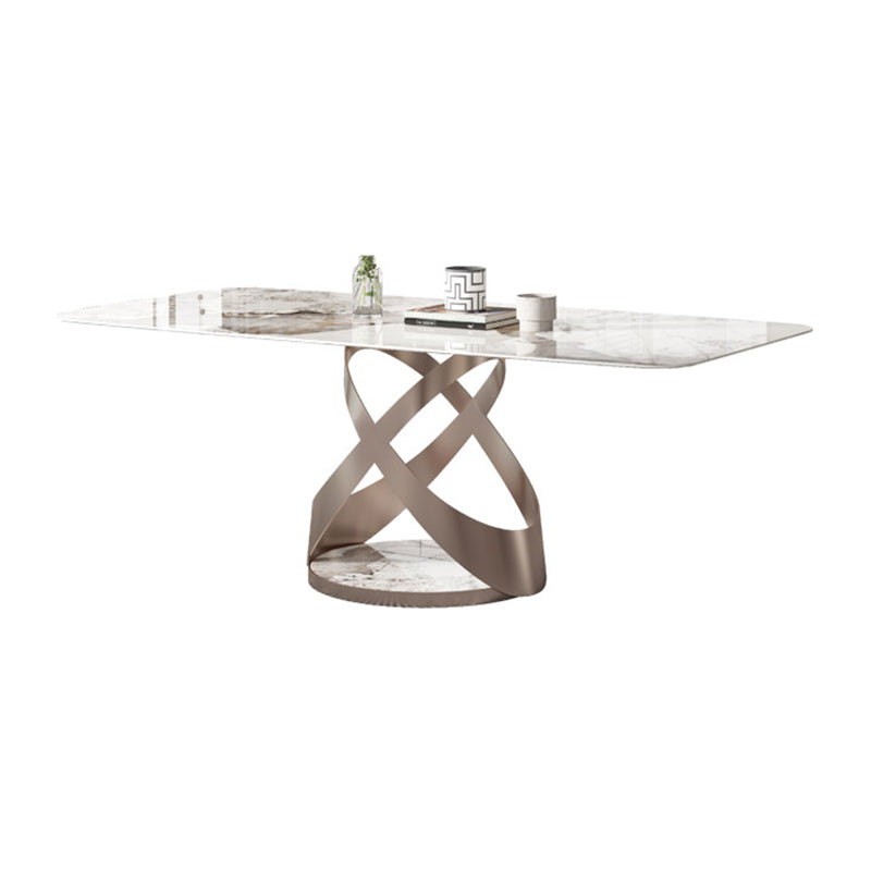 Modern Kitchen Dining Room Set with Sintered Stone Top and Gold Base Dining Furniture Table Only Clearhalo 'Dining Room Sets' 'Dining Tables & Seating' 'dining_room_set' 'furn' 'furn_dining_room_set' 'Furniture' 'furniture_dining_room_set' 'Kitchen & Dining Furniture' 'kitchen&dining_furn' 'kitchen' 3361419