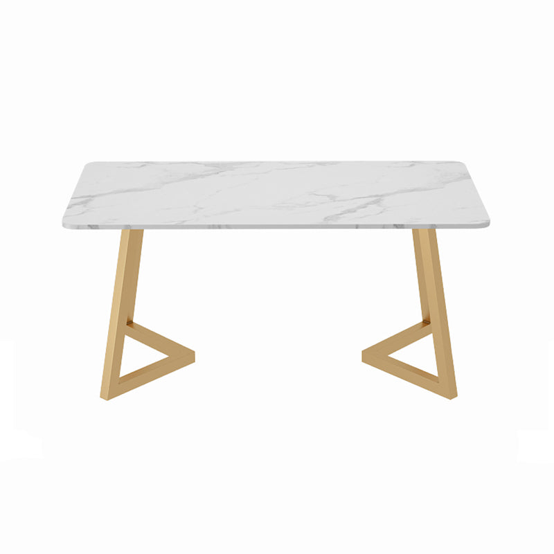 Scandinavian Sintered Stone Dining Table Set with Rectangle Table and Metal Base Home Dining Set Table Only Clearhalo 'Dining Room Sets' 'Dining Tables & Seating' 'dining_room_set' 'furn' 'furn_dining_room_set' 'Furniture' 'furniture_dining_room_set' 'Kitchen & Dining Furniture' 'kitchen&dining_furn' 'kitchen' 3361431