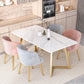 Scandinavian Sintered Stone Dining Table Set with Rectangle Table and Metal Base Home Dining Set Clearhalo 'Dining Room Sets' 'Dining Tables & Seating' 'dining_room_set' 'furn' 'furn_dining_room_set' 'Furniture' 'furniture_dining_room_set' 'Kitchen & Dining Furniture' 'kitchen&dining_furn' 'kitchen' 3361433