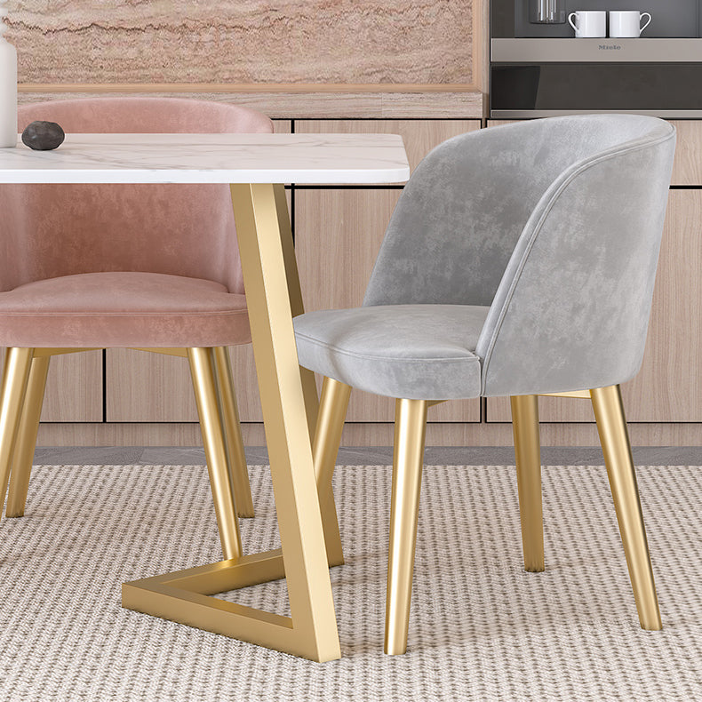 Scandinavian Sintered Stone Dining Table Set with Rectangle Table and Metal Base Home Dining Set Clearhalo 'Dining Room Sets' 'Dining Tables & Seating' 'dining_room_set' 'furn' 'furn_dining_room_set' 'Furniture' 'furniture_dining_room_set' 'Kitchen & Dining Furniture' 'kitchen&dining_furn' 'kitchen' 3361438