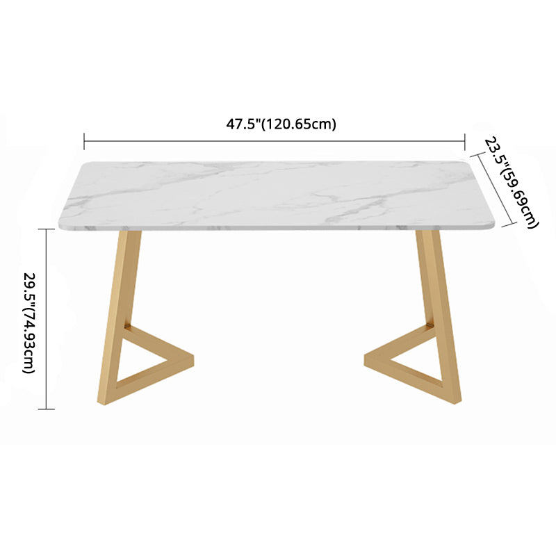 Scandinavian Sintered Stone Dining Table Set with Rectangle Table and Metal Base Home Dining Set Clearhalo 'Dining Room Sets' 'Dining Tables & Seating' 'dining_room_set' 'furn' 'furn_dining_room_set' 'Furniture' 'furniture_dining_room_set' 'Kitchen & Dining Furniture' 'kitchen&dining_furn' 'kitchen' 3361439