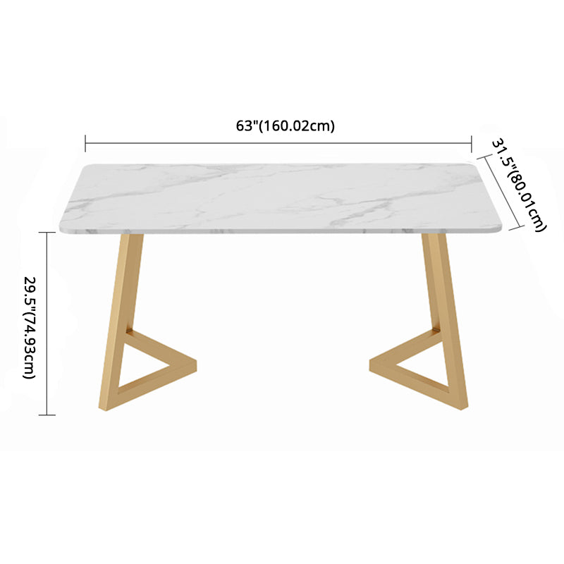 Scandinavian Sintered Stone Dining Table Set with Rectangle Table and Metal Base Home Dining Set Clearhalo 'Dining Room Sets' 'Dining Tables & Seating' 'dining_room_set' 'furn' 'furn_dining_room_set' 'Furniture' 'furniture_dining_room_set' 'Kitchen & Dining Furniture' 'kitchen&dining_furn' 'kitchen' 3361441