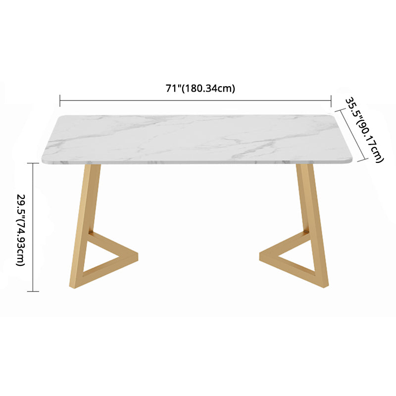 Scandinavian Sintered Stone Dining Table Set with Rectangle Table and Metal Base Home Dining Set Clearhalo 'Dining Room Sets' 'Dining Tables & Seating' 'dining_room_set' 'furn' 'furn_dining_room_set' 'Furniture' 'furniture_dining_room_set' 'Kitchen & Dining Furniture' 'kitchen&dining_furn' 'kitchen' 3361442