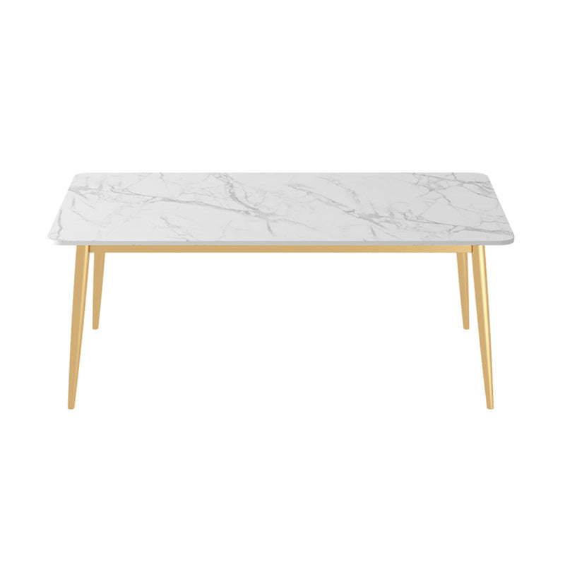 Scandinavian Sintered Stone Dining Table Set White Rectangle Home Use Dining Set Table Only Clearhalo 'Dining Room Sets' 'Dining Tables & Seating' 'dining_room_set' 'furn' 'furn_dining_room_set' 'Furniture' 'furniture_dining_room_set' 'Kitchen & Dining Furniture' 'kitchen&dining_furn' 'kitchen' 3361445