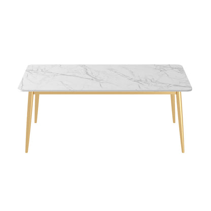 Scandinavian Sintered Stone Dining Table Set White Rectangle Home Use Dining Set Table Only Clearhalo 'Dining Room Sets' 'Dining Tables & Seating' 'dining_room_set' 'furn' 'furn_dining_room_set' 'Furniture' 'furniture_dining_room_set' 'Kitchen & Dining Furniture' 'kitchen&dining_furn' 'kitchen' 3361445