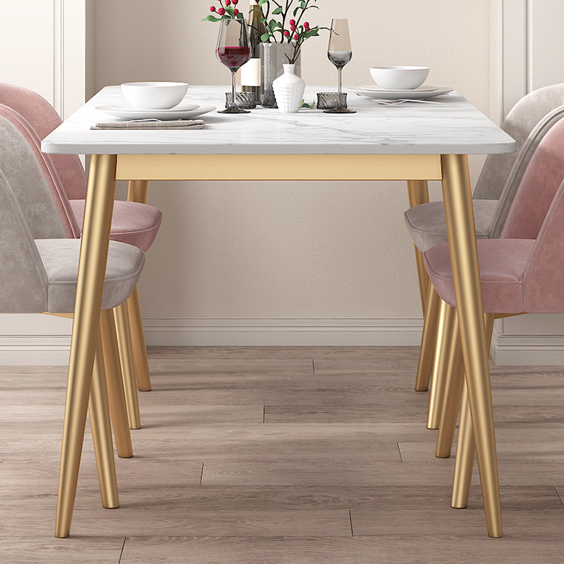 Scandinavian Sintered Stone Dining Table Set White Rectangle Home Use Dining Set Clearhalo 'Dining Room Sets' 'Dining Tables & Seating' 'dining_room_set' 'furn' 'furn_dining_room_set' 'Furniture' 'furniture_dining_room_set' 'Kitchen & Dining Furniture' 'kitchen&dining_furn' 'kitchen' 3361451