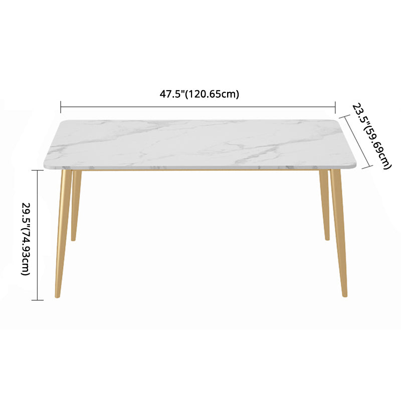 Scandinavian Sintered Stone Dining Table Set White Rectangle Home Use Dining Set Clearhalo 'Dining Room Sets' 'Dining Tables & Seating' 'dining_room_set' 'furn' 'furn_dining_room_set' 'Furniture' 'furniture_dining_room_set' 'Kitchen & Dining Furniture' 'kitchen&dining_furn' 'kitchen' 3361453