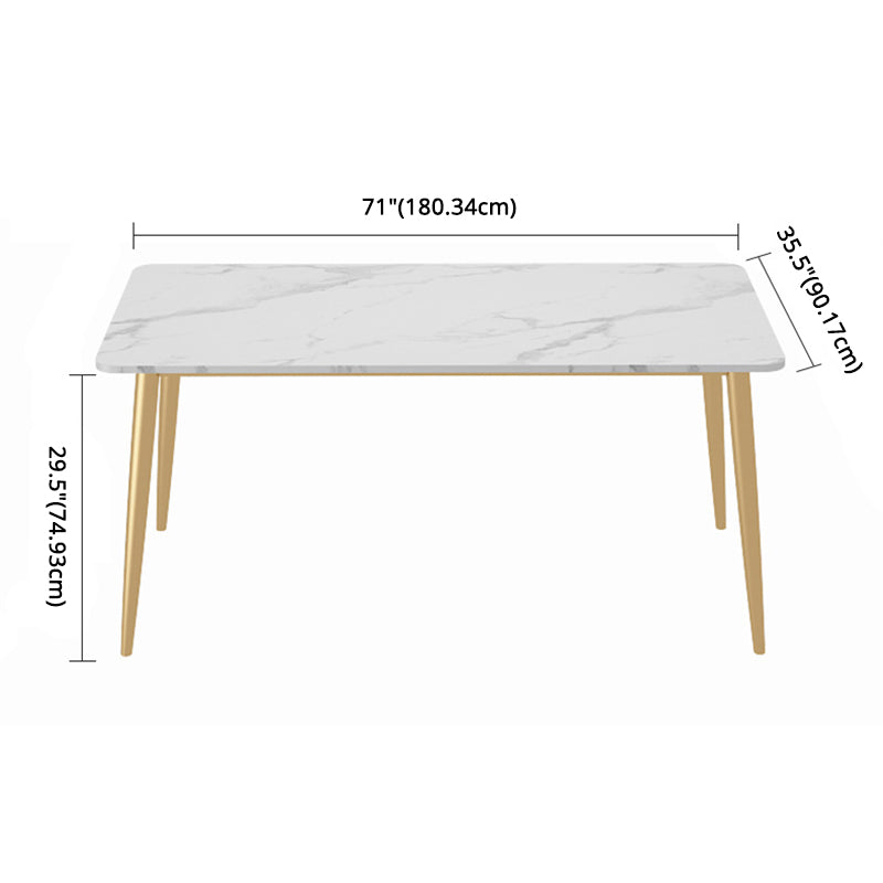 Scandinavian Sintered Stone Dining Table Set White Rectangle Home Use Dining Set Clearhalo 'Dining Room Sets' 'Dining Tables & Seating' 'dining_room_set' 'furn' 'furn_dining_room_set' 'Furniture' 'furniture_dining_room_set' 'Kitchen & Dining Furniture' 'kitchen&dining_furn' 'kitchen' 3361456