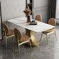 Glam Sintered Stone Dining Room Set Standard Height with Gold Leg Dining Furniture for Home Use with 4 Chairs Clearhalo 'Dining Room Sets' 'Dining Tables & Seating' 'dining_room_set' 'furn' 'furn_dining_room_set' 'Furniture' 'furniture_dining_room_set' 'Kitchen & Dining Furniture' 'kitchen&dining_furn' 'kitchen' 3361460
