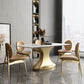 Glam Sintered Stone Dining Room Set Standard Height with Gold Leg Dining Furniture for Home Use Clearhalo 'Dining Room Sets' 'Dining Tables & Seating' 'dining_room_set' 'furn' 'furn_dining_room_set' 'Furniture' 'furniture_dining_room_set' 'Kitchen & Dining Furniture' 'kitchen&dining_furn' 'kitchen' 3361474