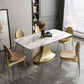 Glam Sintered Stone Dining Room Set Standard Height with Gold Leg Dining Furniture for Home Use Clearhalo 'Dining Room Sets' 'Dining Tables & Seating' 'dining_room_set' 'furn' 'furn_dining_room_set' 'Furniture' 'furniture_dining_room_set' 'Kitchen & Dining Furniture' 'kitchen&dining_furn' 'kitchen' 3361476