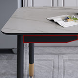 Minimalist Dining Table Rectangle Formal Dinette Set with Solid Wood Base Clearhalo 'Dining Room Sets' 'Dining Tables & Seating' 'dining_room_set' 'furn' 'furn_dining_room_set' 'Furniture' 'furniture_dining_room_set' 'Kitchen & Dining Furniture' 'kitchen&dining_furn' 'kitchen' 3361479