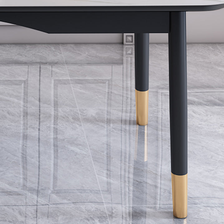 Minimalist Dining Table Rectangle Formal Dinette Set with Solid Wood Base Clearhalo 'Dining Room Sets' 'Dining Tables & Seating' 'dining_room_set' 'furn' 'furn_dining_room_set' 'Furniture' 'furniture_dining_room_set' 'Kitchen & Dining Furniture' 'kitchen&dining_furn' 'kitchen' 3361480