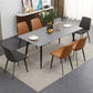 Modern Sintered Stone Black Dining Table Set with Rectangle Table and 4 Legs Base Home Dining Set Clearhalo 'Dining Room Sets' 'Dining Tables & Seating' 'dining_room_set' 'furn' 'furn_dining_room_set' 'Furniture' 'furniture_dining_room_set' 'Kitchen & Dining Furniture' 'kitchen&dining_furn' 'kitchen' 3361488