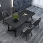 Minimalist Sintered Stone Dining Room Set with Black Base Formal Dining¬†Table¬†Furniture with 4 Chairs Clearhalo 'Dining Room Sets' 'Dining Tables & Seating' 'dining_room_set' 'furn' 'furn_dining_room_set' 'Furniture' 'furniture_dining_room_set' 'Kitchen & Dining Furniture' 'kitchen&dining_furn' 'kitchen' 3361498