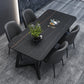 Minimalist Sintered Stone Dining Room Set with Black Base Formal Dining¬†Table¬†Furniture Clearhalo 'Dining Room Sets' 'Dining Tables & Seating' 'dining_room_set' 'furn' 'furn_dining_room_set' 'Furniture' 'furniture_dining_room_set' 'Kitchen & Dining Furniture' 'kitchen&dining_furn' 'kitchen' 3361499