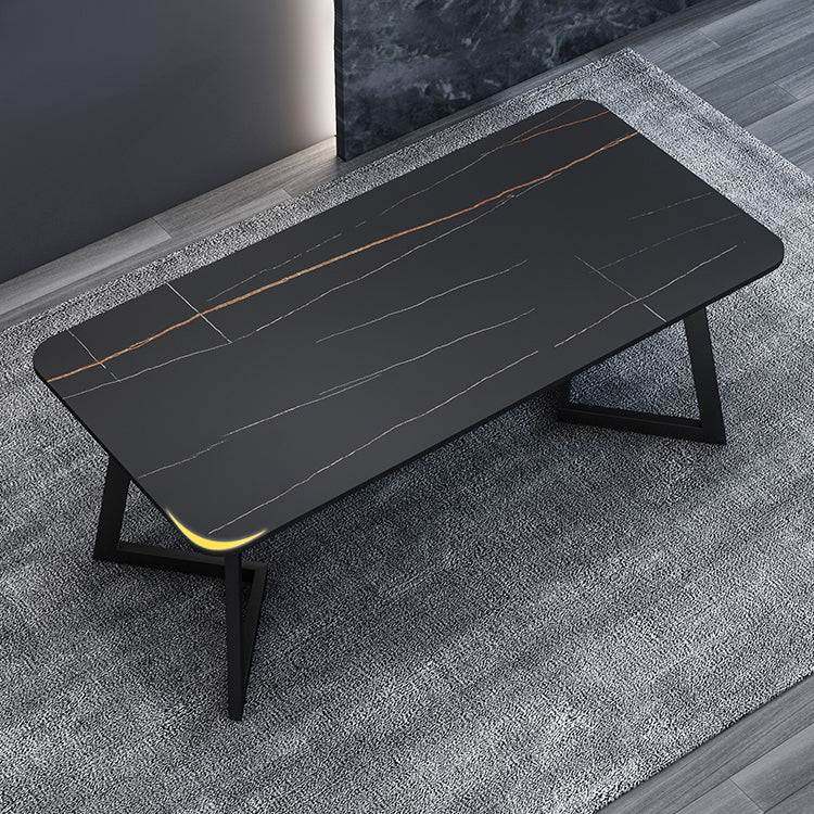 Minimalist Sintered Stone Dining Room Set with Black Base Formal Dining¬†Table¬†Furniture Clearhalo 'Dining Room Sets' 'Dining Tables & Seating' 'dining_room_set' 'furn' 'furn_dining_room_set' 'Furniture' 'furniture_dining_room_set' 'Kitchen & Dining Furniture' 'kitchen&dining_furn' 'kitchen' 3361507