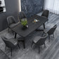 Minimalist Sintered Stone Dining Room Set with Black Base Formal Dining¬†Table¬†Furniture Clearhalo 'Dining Room Sets' 'Dining Tables & Seating' 'dining_room_set' 'furn' 'furn_dining_room_set' 'Furniture' 'furniture_dining_room_set' 'Kitchen & Dining Furniture' 'kitchen&dining_furn' 'kitchen' 3361508
