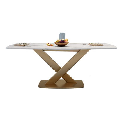 Kitchen Contemporary Sintered Stone Top Dinette Set with Pedestal Base Dining Room Furniture Table Only Clearhalo 'Dining Room Sets' 'Dining Tables & Seating' 'dining_room_set' 'furn' 'furn_dining_room_set' 'Furniture' 'furniture_dining_room_set' 'Kitchen & Dining Furniture' 'kitchen&dining_furn' 'kitchen' 3361513