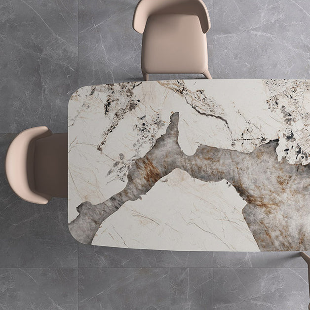 Contemporary¬†Kitchen¬†Dining¬†Room¬†Set with¬†Rectangle Sintered Stone Top¬†Formal¬†Dining¬†Table¬†Furniture Clearhalo 'Dining Room Sets' 'Dining Tables & Seating' 'dining_room_set' 'furn' 'furn_dining_room_set' 'Furniture' 'furniture_dining_room_set' 'Kitchen & Dining Furniture' 'kitchen&dining_furn' 'kitchen' 3361527