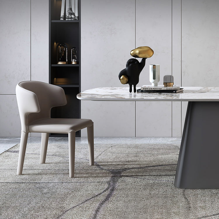 Contemporary¬†Kitchen¬†Dining¬†Room¬†Set with¬†Rectangle Sintered Stone Top¬†Formal¬†Dining¬†Table¬†Furniture Clearhalo 'Dining Room Sets' 'Dining Tables & Seating' 'dining_room_set' 'furn' 'furn_dining_room_set' 'Furniture' 'furniture_dining_room_set' 'Kitchen & Dining Furniture' 'kitchen&dining_furn' 'kitchen' 3361530