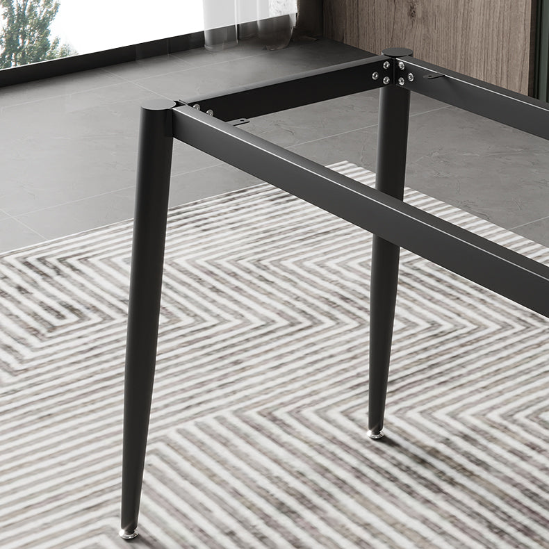 Fixed Sintered Stone Top Kitchen Table Set with 4 Legs Base Dining Table Sets for Home Clearhalo 'Dining Room Sets' 'Dining Tables & Seating' 'dining_room_set' 'furn' 'furn_dining_room_set' 'Furniture' 'furniture_dining_room_set' 'Kitchen & Dining Furniture' 'kitchen&dining_furn' 'kitchen' 3361557