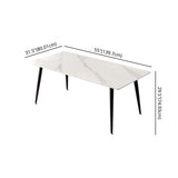 Fixed Sintered Stone Top Kitchen Table Set with 4 Legs Base Dining Table Sets for Home Clearhalo 'Dining Room Sets' 'Dining Tables & Seating' 'dining_room_set' 'furn' 'furn_dining_room_set' 'Furniture' 'furniture_dining_room_set' 'Kitchen & Dining Furniture' 'kitchen&dining_furn' 'kitchen' 3361558