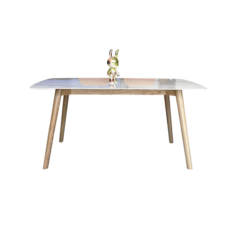 Scandinavian Sintered Stone White Dining Table Set Rectangle Home Use Dining Set Table Only Clearhalo 'Dining Room Sets' 'Dining Tables & Seating' 'dining_room_set' 'furn' 'furn_dining_room_set' 'Furniture' 'furniture_dining_room_set' 'Kitchen & Dining Furniture' 'kitchen&dining_furn' 'kitchen' 3361575