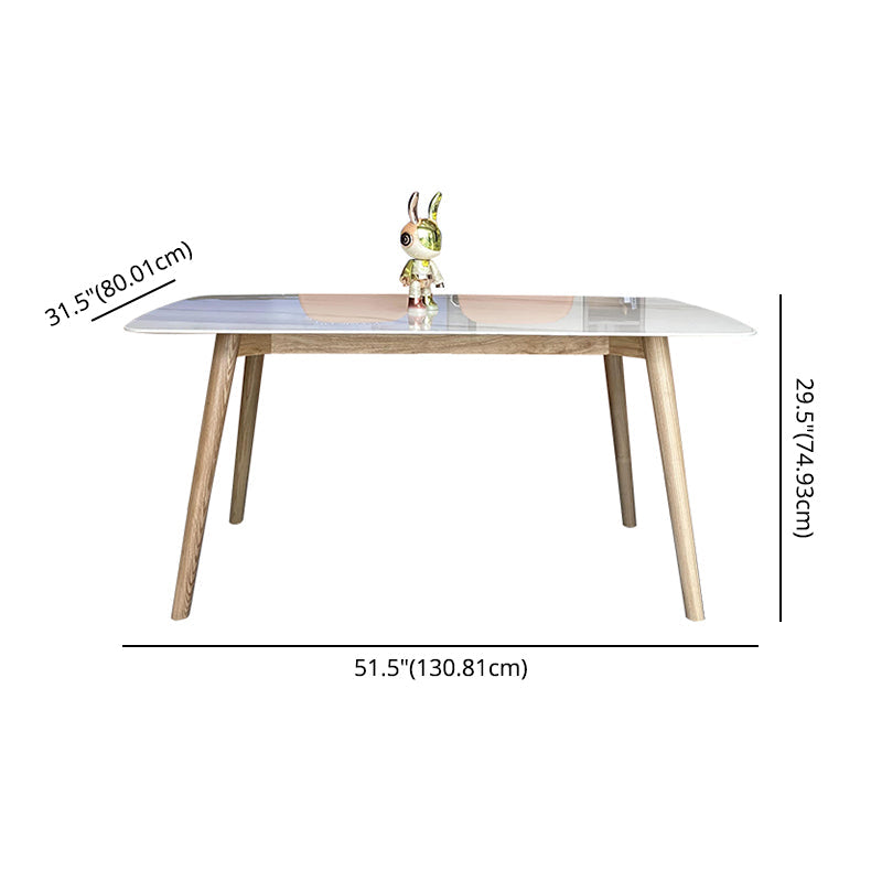 Scandinavian Sintered Stone White Dining Table Set Rectangle Home Use Dining Set Clearhalo 'Dining Room Sets' 'Dining Tables & Seating' 'dining_room_set' 'furn' 'furn_dining_room_set' 'Furniture' 'furniture_dining_room_set' 'Kitchen & Dining Furniture' 'kitchen&dining_furn' 'kitchen' 3361582