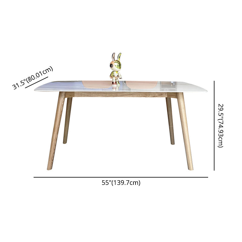 Scandinavian Sintered Stone White Dining Table Set Rectangle Home Use Dining Set Clearhalo 'Dining Room Sets' 'Dining Tables & Seating' 'dining_room_set' 'furn' 'furn_dining_room_set' 'Furniture' 'furniture_dining_room_set' 'Kitchen & Dining Furniture' 'kitchen&dining_furn' 'kitchen' 3361583
