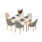 Glam Sintered Stone Dining Room Set Standard Height with 4 Legs Base Dining Furniture Clearhalo 'Dining Room Sets' 'Dining Tables & Seating' 'dining_room_set' 'furn' 'furn_dining_room_set' 'Furniture' 'furniture_dining_room_set' 'Kitchen & Dining Furniture' 'kitchen&dining_furn' 'kitchen' 3361593