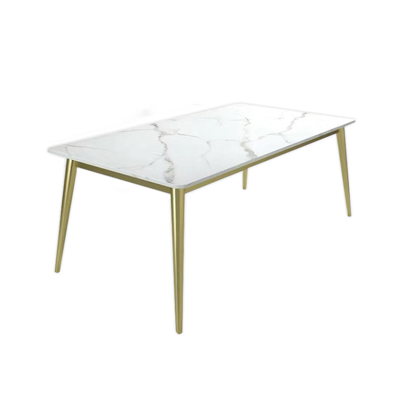 Scandinavian Style Sintered Stone Dining Table Set White Rectangle Home Use Dining Set Table Only Clearhalo 'Dining Room Sets' 'Dining Tables & Seating' 'dining_room_set' 'furn' 'furn_dining_room_set' 'Furniture' 'furniture_dining_room_set' 'Kitchen & Dining Furniture' 'kitchen&dining_furn' 'kitchen' 3361608