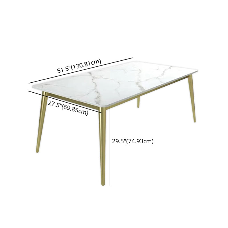 Scandinavian Style Sintered Stone Dining Table Set White Rectangle Home Use Dining Set Clearhalo 'Dining Room Sets' 'Dining Tables & Seating' 'dining_room_set' 'furn' 'furn_dining_room_set' 'Furniture' 'furniture_dining_room_set' 'Kitchen & Dining Furniture' 'kitchen&dining_furn' 'kitchen' 3361609