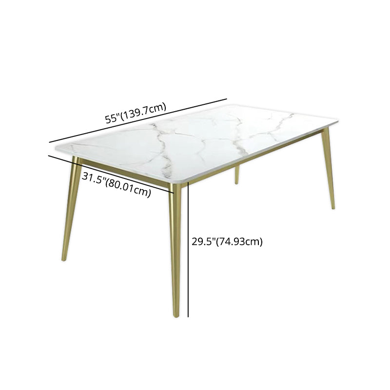 Scandinavian Style Sintered Stone Dining Table Set White Rectangle Home Use Dining Set Clearhalo 'Dining Room Sets' 'Dining Tables & Seating' 'dining_room_set' 'furn' 'furn_dining_room_set' 'Furniture' 'furniture_dining_room_set' 'Kitchen & Dining Furniture' 'kitchen&dining_furn' 'kitchen' 3361610