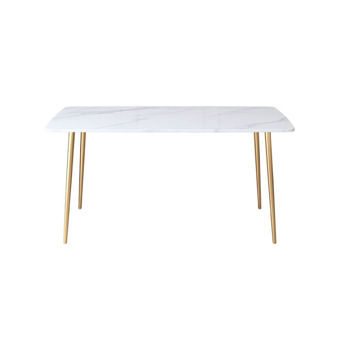 Scandinavian Style Sintered Stone Dining Table Set with Rectangle Table and Gold Legs Dining Set Table Only Clearhalo 'Dining Room Sets' 'Dining Tables & Seating' 'dining_room_set' 'furn' 'furn_dining_room_set' 'Furniture' 'furniture_dining_room_set' 'Kitchen & Dining Furniture' 'kitchen&dining_furn' 'kitchen' 3361641