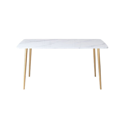 Scandinavian Style Sintered Stone Dining Table Set with Rectangle Table and Gold Legs Dining Set Table Only Clearhalo 'Dining Room Sets' 'Dining Tables & Seating' 'dining_room_set' 'furn' 'furn_dining_room_set' 'Furniture' 'furniture_dining_room_set' 'Kitchen & Dining Furniture' 'kitchen&dining_furn' 'kitchen' 3361641