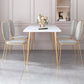 Scandinavian Style Sintered Stone Dining Table Set with Rectangle Table and Gold Legs Dining Set Clearhalo 'Dining Room Sets' 'Dining Tables & Seating' 'dining_room_set' 'furn' 'furn_dining_room_set' 'Furniture' 'furniture_dining_room_set' 'Kitchen & Dining Furniture' 'kitchen&dining_furn' 'kitchen' 3361643
