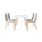 Scandinavian Style Sintered Stone Dining Table Set with Rectangle Table and Gold Legs Dining Set Clearhalo 'Dining Room Sets' 'Dining Tables & Seating' 'dining_room_set' 'furn' 'furn_dining_room_set' 'Furniture' 'furniture_dining_room_set' 'Kitchen & Dining Furniture' 'kitchen&dining_furn' 'kitchen' 3361645