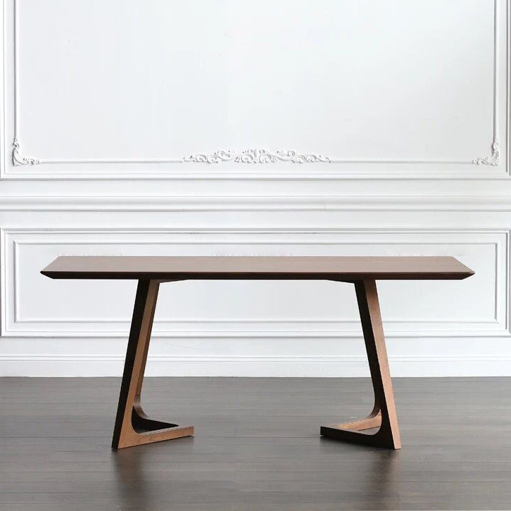 Modern Style Solid Wood Dining Set with Rectangle Shape Table and Double Pedestal Base for Home Use Clearhalo 'Dining Room Sets' 'Dining Tables & Seating' 'dining_room_set' 'furn' 'furn_dining_room_set' 'Furniture' 'furniture_dining_room_set' 'Kitchen & Dining Furniture' 'kitchen&dining_furn' 'kitchen' 3361686