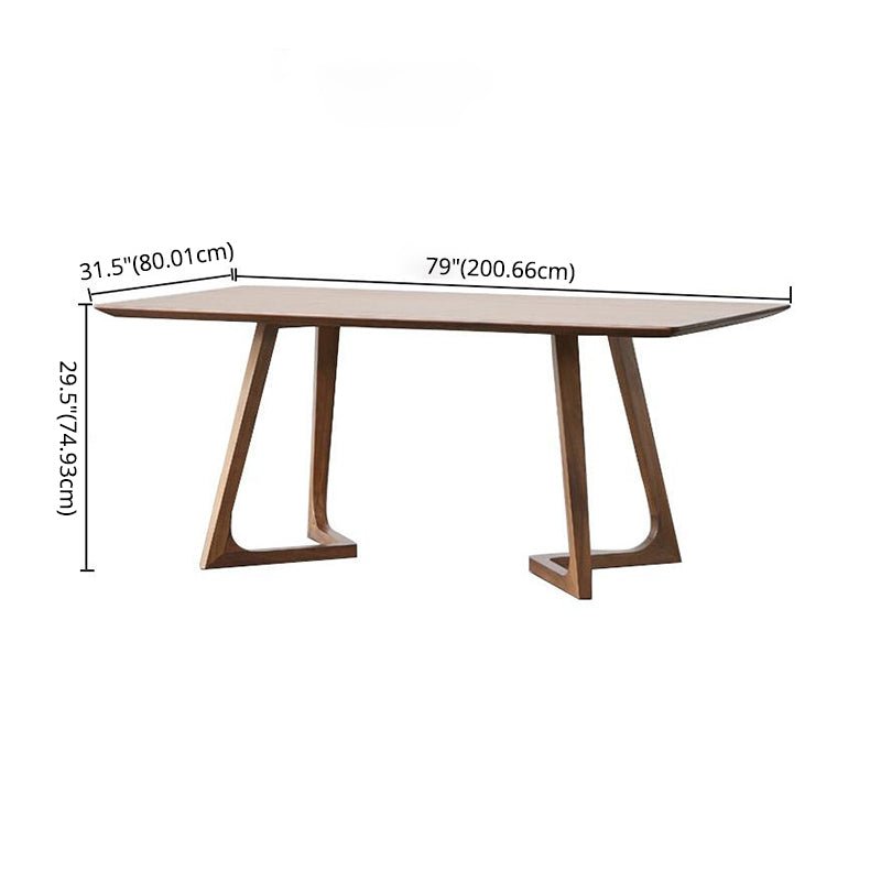Modern Style Solid Wood Dining Set with Rectangle Shape Table and Double Pedestal Base for Home Use Clearhalo 'Dining Room Sets' 'Dining Tables & Seating' 'dining_room_set' 'furn' 'furn_dining_room_set' 'Furniture' 'furniture_dining_room_set' 'Kitchen & Dining Furniture' 'kitchen&dining_furn' 'kitchen' 3361692