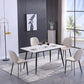 Modern Sintered Stone Dining Table Set White Rectangle Formal Dining Set with 4 Chairs Clearhalo 'Dining Room Sets' 'Dining Tables & Seating' 'dining_room_set' 'furn' 'furn_dining_room_set' 'Furniture' 'furniture_dining_room_set' 'Kitchen & Dining Furniture' 'kitchen&dining_furn' 'kitchen' 3361696