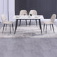Modern Sintered Stone Dining Table Set White Rectangle Formal Dining Set Clearhalo 'Dining Room Sets' 'Dining Tables & Seating' 'dining_room_set' 'furn' 'furn_dining_room_set' 'Furniture' 'furniture_dining_room_set' 'Kitchen & Dining Furniture' 'kitchen&dining_furn' 'kitchen' 3361697