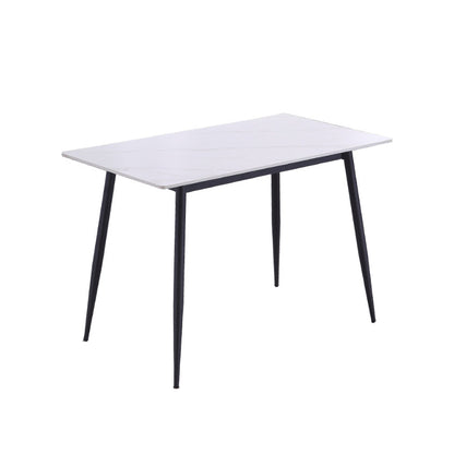 Modern Sintered Stone Dining Table Set White Rectangle Formal Dining Set Table Only Clearhalo 'Dining Room Sets' 'Dining Tables & Seating' 'dining_room_set' 'furn' 'furn_dining_room_set' 'Furniture' 'furniture_dining_room_set' 'Kitchen & Dining Furniture' 'kitchen&dining_furn' 'kitchen' 3361700