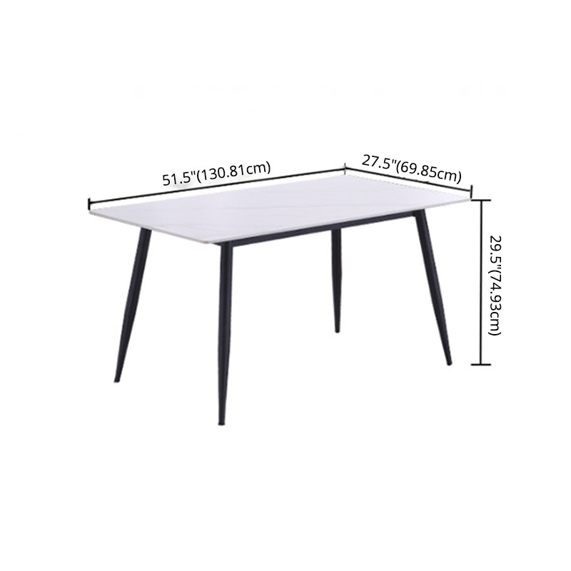 Modern Sintered Stone Dining Table Set White Rectangle Formal Dining Set Clearhalo 'Dining Room Sets' 'Dining Tables & Seating' 'dining_room_set' 'furn' 'furn_dining_room_set' 'Furniture' 'furniture_dining_room_set' 'Kitchen & Dining Furniture' 'kitchen&dining_furn' 'kitchen' 3361704