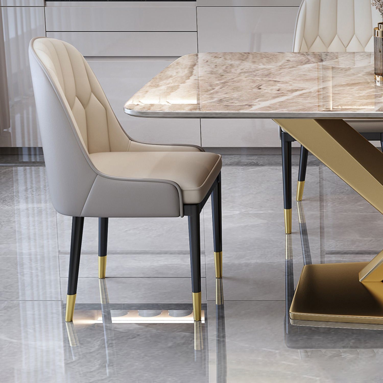 Sintered Stone Modern Dining Room Set with Rectangle Table and Metal Base Dining Set Clearhalo 'Dining Room Sets' 'Dining Tables & Seating' 'dining_room_set' 'furn' 'furn_dining_room_set' 'Furniture' 'furniture_dining_room_set' 'Kitchen & Dining Furniture' 'kitchen&dining_furn' 'kitchen' 3361758