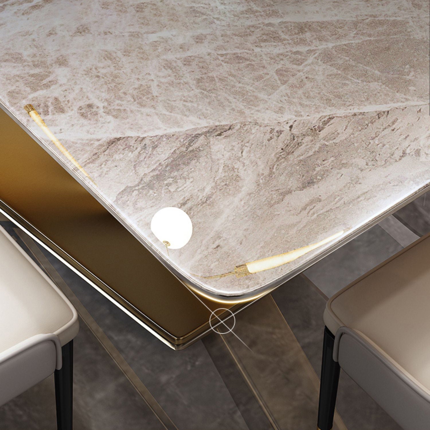 Sintered Stone Modern Dining Room Set with Rectangle Table and Metal Base Dining Set Clearhalo 'Dining Room Sets' 'Dining Tables & Seating' 'dining_room_set' 'furn' 'furn_dining_room_set' 'Furniture' 'furniture_dining_room_set' 'Kitchen & Dining Furniture' 'kitchen&dining_furn' 'kitchen' 3361762