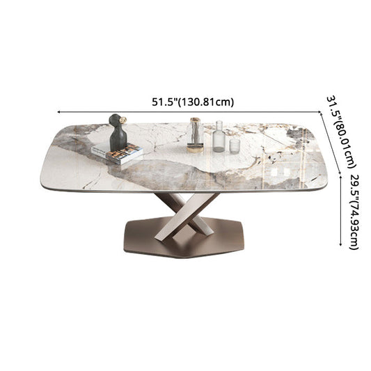 Modern Sintered Stone Dining Room Set with Rectangle Table and Metal Base Home Dining Set Clearhalo 'Dining Room Sets' 'Dining Tables & Seating' 'dining_room_set' 'furn' 'furn_dining_room_set' 'Furniture' 'furniture_dining_room_set' 'Kitchen & Dining Furniture' 'kitchen&dining_furn' 'kitchen' 3361776